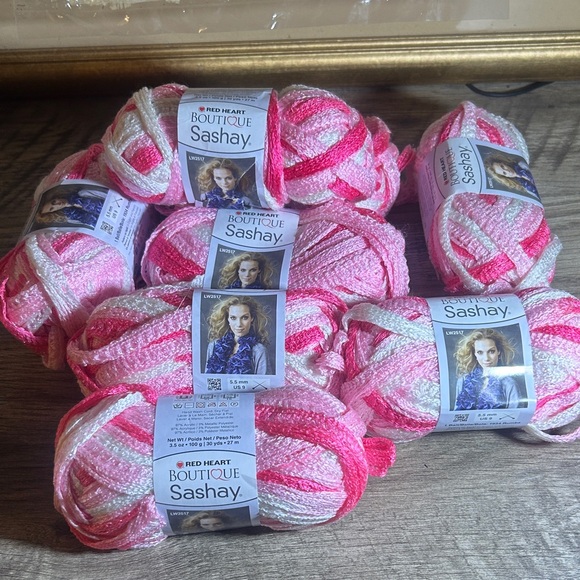 Red Heart Other - Red Heart Boutique Sashay Yarn - Pink and White